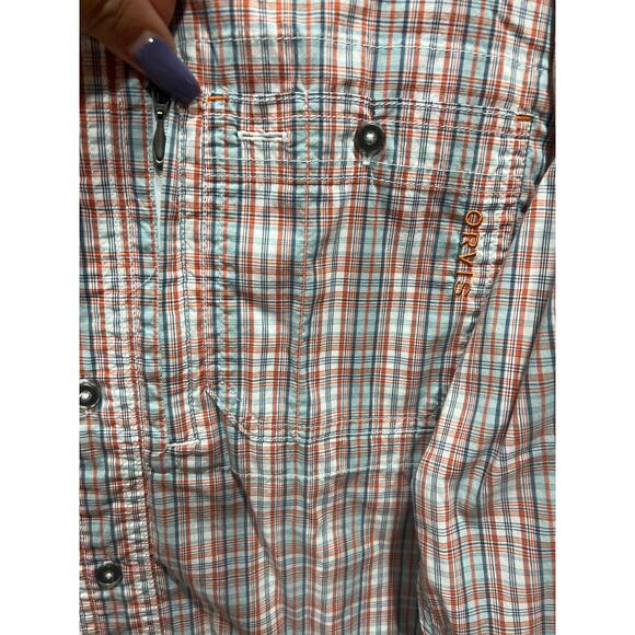 Orvis Men Active Fit Zipper Pocket Button Down Shirt Size L Plaid Long Sleeves - Picture 3 of 11